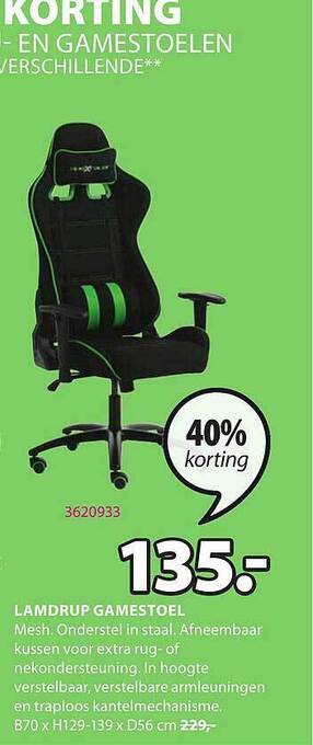 Jysk Lamdrup Gamestoel aanbieding