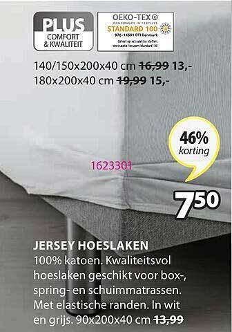 Jysk Jersey Hoeslaken aanbieding