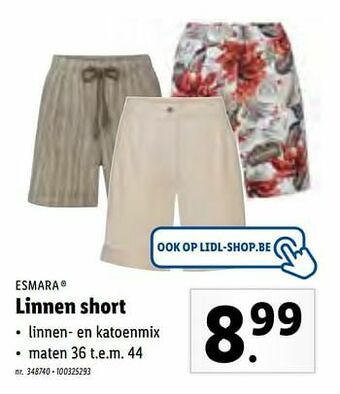 Lidl Linnen short aanbieding