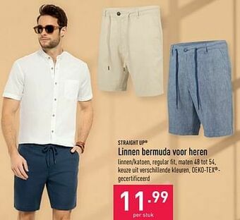 ALDI Linnen bermuda voor heren aanbieding