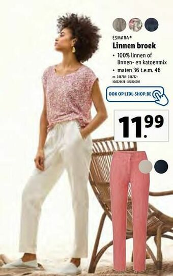Lidl Linnen broek aanbieding