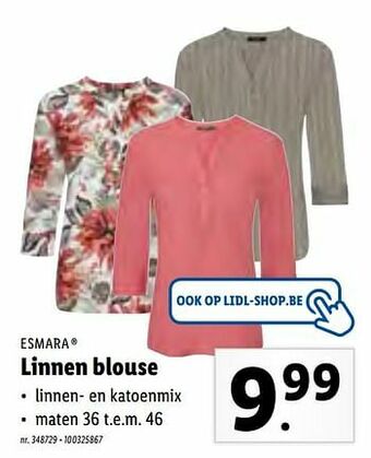 Lidl Linnen blouse aanbieding