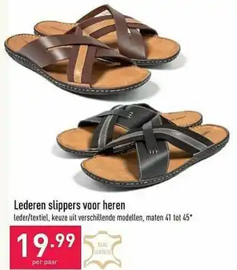 ALDI Lederen slippers voor heren aanbieding
