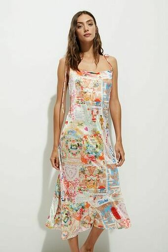 Desigual Asymmetrische satijnen jurk - WHITE - S aanbieding