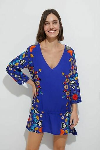 Desigual Kort jurkje met mandala’s - BLUE - XXL aanbieding
