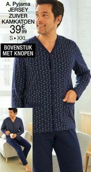 Damart Pyjama jersey zuiver kamkatoen aanbieding