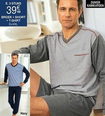 Damart Broek + short + t-shirt aanbieding