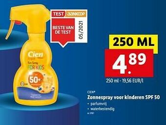Lidl Zonnespray voor kinderen spf 50 aanbieding