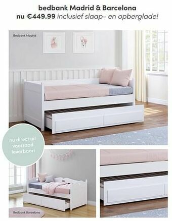 Baby & Tiener Bedbank madrid + barcelona aanbieding