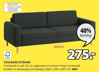 Jysk Svalbard Zitbank aanbieding
