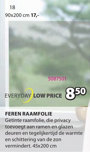 Jysk Feren Raamfolie aanbieding