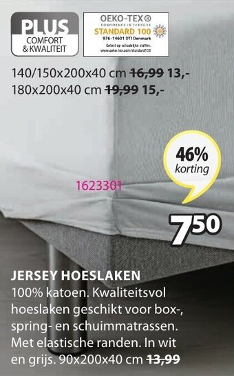 Jysk Jersey Hoeslaken aanbieding