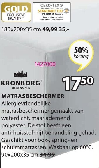 Jysk Kronborg Matrasbeschermer aanbieding