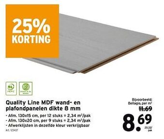 GAMMA Quality line mdf wand- en plafondpanelen aanbieding