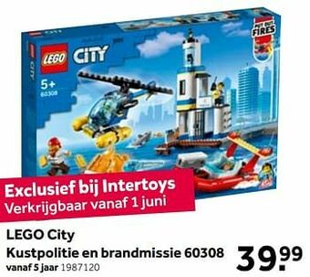 Intertoys Lego city kustpolitie en brandmissie 60308 aanbieding