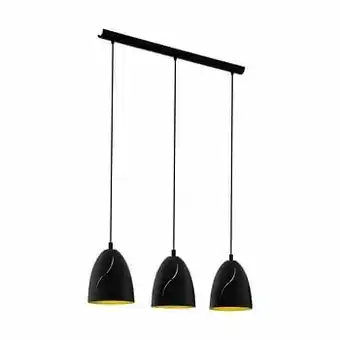 Leen Bakker EGLO hanglamp 3-lichts Hunningham - zwart/goudkleur - Leen Bakker aanbieding