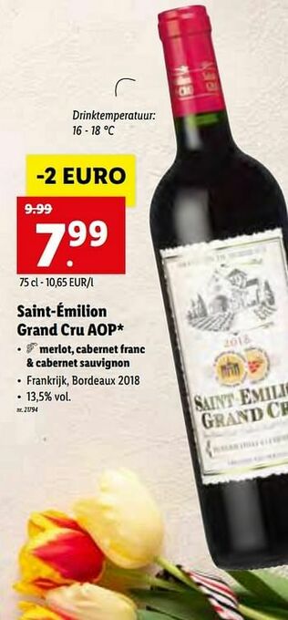 Lidl Saint-émilion grand cru aop aanbieding