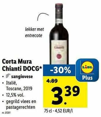 Lidl Corta mura chianti docg sangiovese aanbieding
