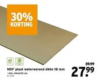 GAMMA Mdf plaat waterwerend dikte 18 mm aanbieding