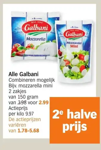 Albert Heijn Alle galbani 150g aanbieding