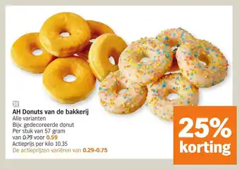 Albert Heijn AH donuts van de bakkerij 57g aanbieding