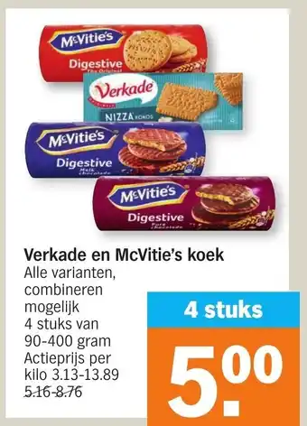 Albert Heijn Verkade en mcvitie's koek 90-400g aanbieding