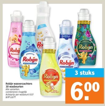 Albert Heijn Robijn wasverzachter 30 wasbeurten aanbieding