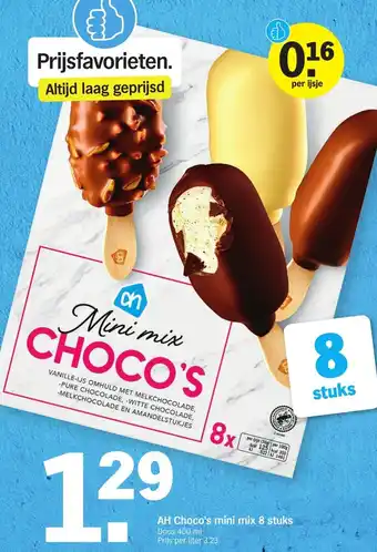 Albert Heijn Choco's mini mix 8 stuks 400ml aanbieding