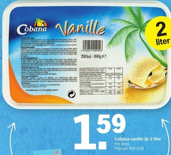 Cobana vanille-ijs 2 liter