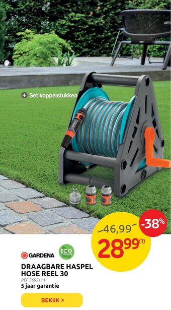 Brico Gardena Draagbare Haspel Hose Reel 30 aanbieding