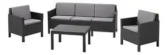 Dreamland Keter Allibert loungeset Chicago Graphite met driezit aanbieding