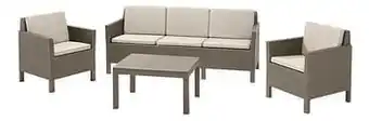 Keter Allibert loungeset Chicago Cappucino met driezit