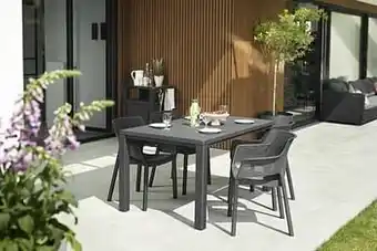 Dreamland Keter Allibert tuintafel Julie graphite 147 x 90 cm aanbieding
