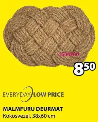 Jysk Malmfuru deurmat Kokosvezel. 38 x 60cm aanbieding
