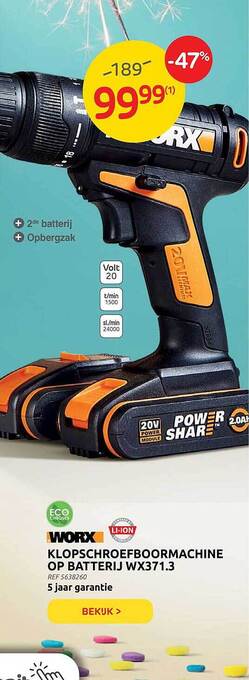 Brico Klopschroefboormachine Op Batterij aanbieding