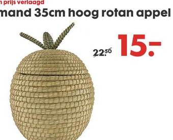 Mand 35cm Hoog Rotan Appel