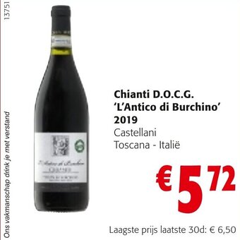 Colruyt Chianti D.O.C.G. 'L'Antico di Burchino' 2019 aanbieding