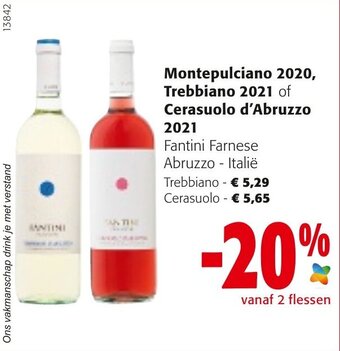 Montepulciano 2020, Trebbiano 2021 of Cerasuolo d'Abruzzo 2021