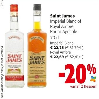 Colruyt Saint James Imperial Blanc of Royal Ambre Rhum Agricole aanbieding