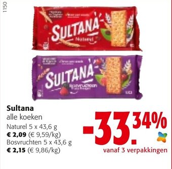 Colruyt Sultana Naturel, Bosvruchten aanbieding