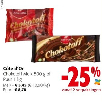 Colruyt Cote d'Or Chokotoff Melk of Puur aanbieding