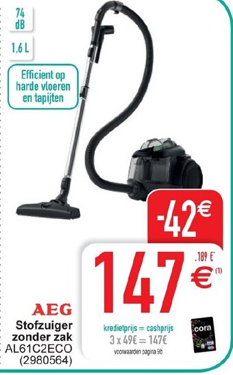 Cora AEG Stofzuiger Zonder Zak aanbieding