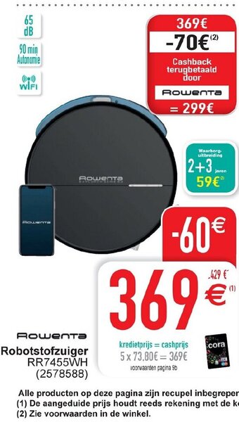 Cora Rowenta Robotstofzuiger aanbieding