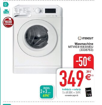 Cora Indesit Wasmachine MTWE81683WEU aanbieding