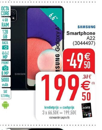 Cora Samsung Smartphone A22 aanbieding