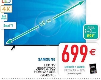 Cora Samsung Led TV UE65TU7020 aanbieding
