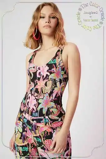 Desigual Body met bloemenprint - BLACK - S aanbieding