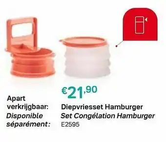 Tupperware Diepvriesset hamburger set congélation hamburger aanbieding