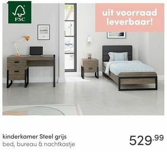 Baby & Tiener Kinderkamer steel grijs aanbieding