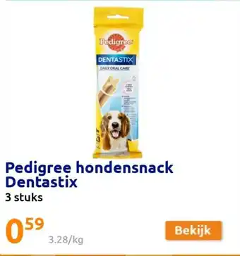 Action Pedigree Hondensnacks Dentastix 3 stuks 3.28/kg aanbieding